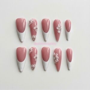 Blushing Petals | press on nails | Handmade
